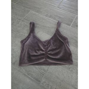 Gilly Hicks Velour Bralette Crop‎ Top Purple Size Medium